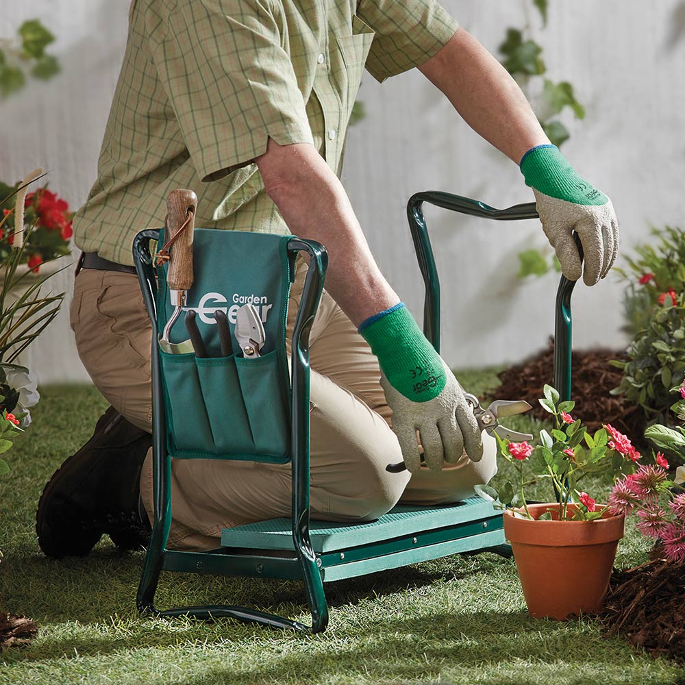 Multiuse Garden Bench Garden Stools with Tool Bag Pouch and Kneeling Pad Protects Your Knees Aesdy Garden Kneeler with Handles and Handy Tool Bag 