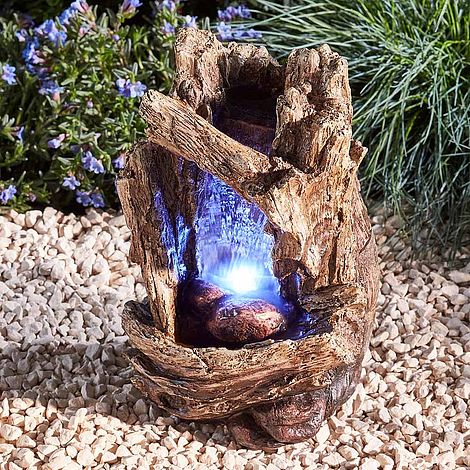 Serenity Table-top Tree Trunk Waterfall Water Feature at Dobies