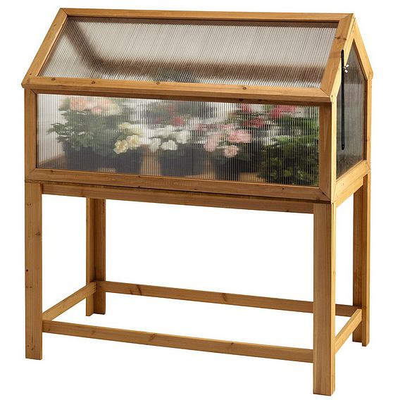 G. Grow Wooden Cold Frame With Legs