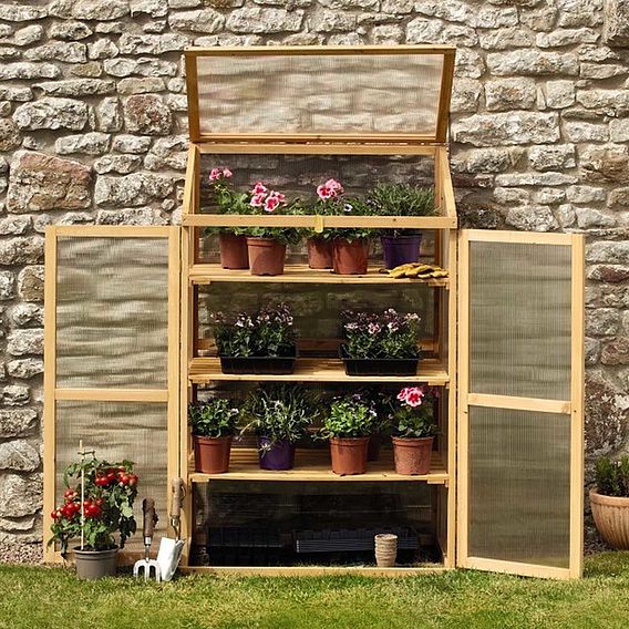 Garden Grow Three-Tier Wooden Cold Frame