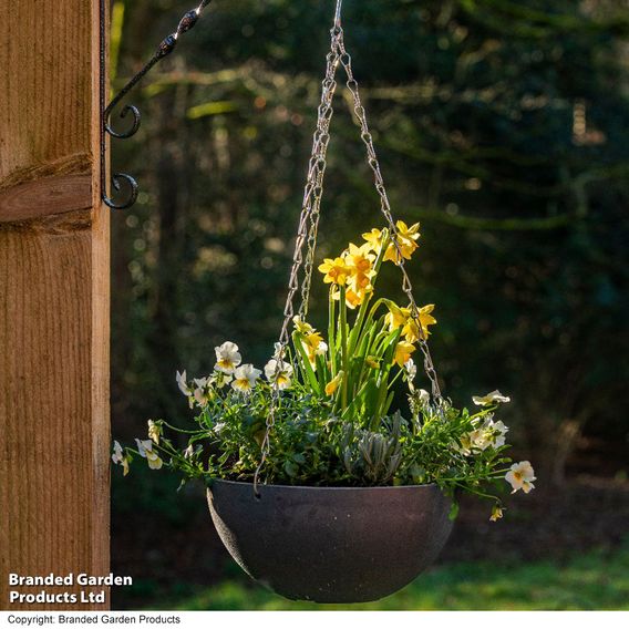 Garden Gear - Charcoal Marble Effect Hanging Basket