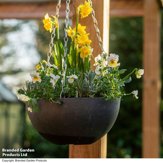 Garden Gear - Charcoal Marble Effect Hanging Basket