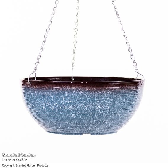 Garden Gear - Blue Breeze Glazed Effect Hanging Basket