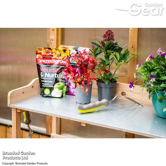 Garden Gear - Potting Bench with Galvanised Metal Work Top