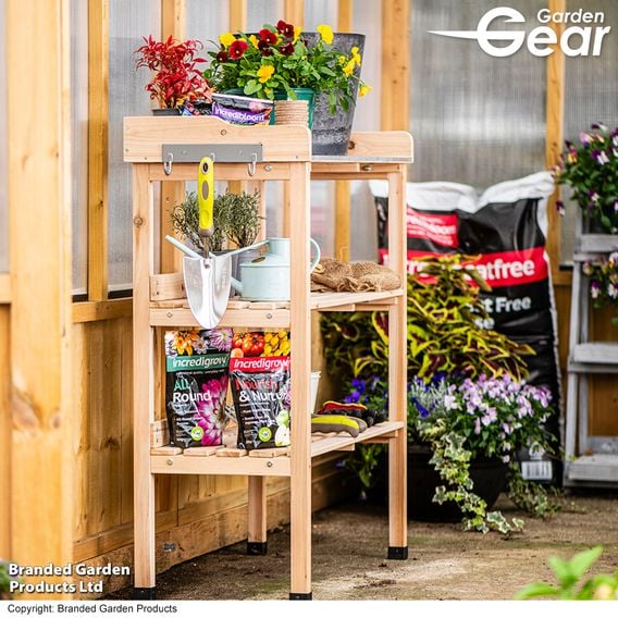 Garden Gear - Potting Bench with Galvanised Metal Work Top