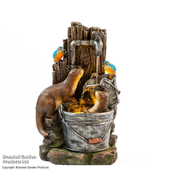 Serenity Otters and Kingfishers Water Feature