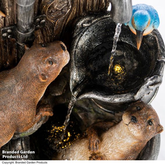 Serenity Otters and Kingfishers Water Feature
