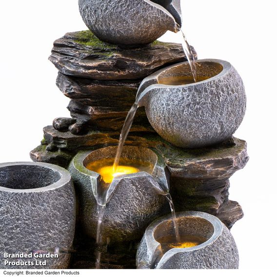 Serenity River Rock Cascading Pots Water Feature