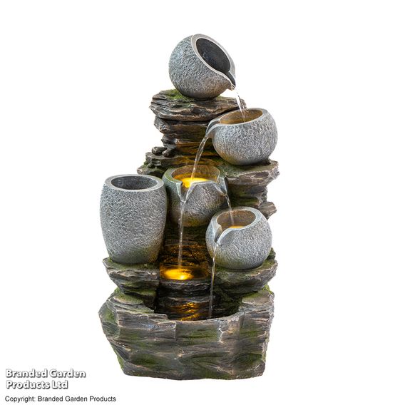 Serenity River Rock Cascading Pots Water Feature
