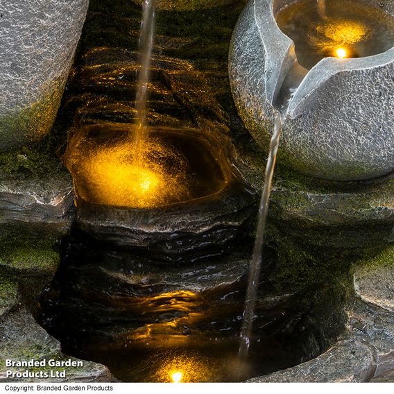 Serenity River Rock Cascading Pots Water Feature