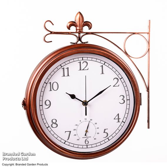 Wyevale Double-Sided Station Clock + Thermometer