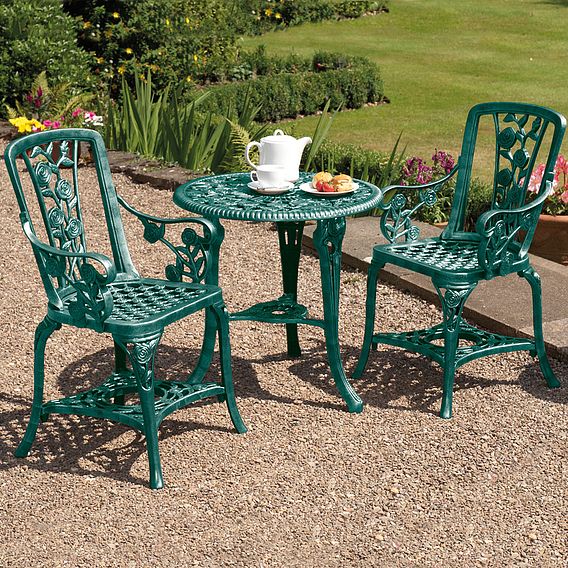 Garden Gear - Three-Piece Rose Armchair Bistro Set - Verdi
