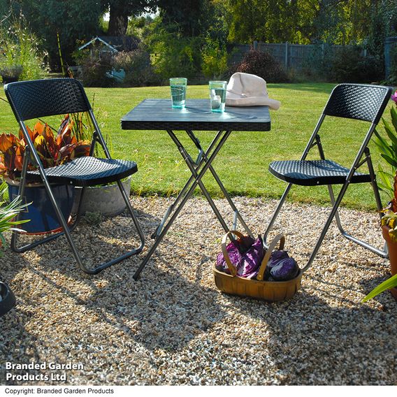 Garden Gear Rattan Effect Folding Bistro Set