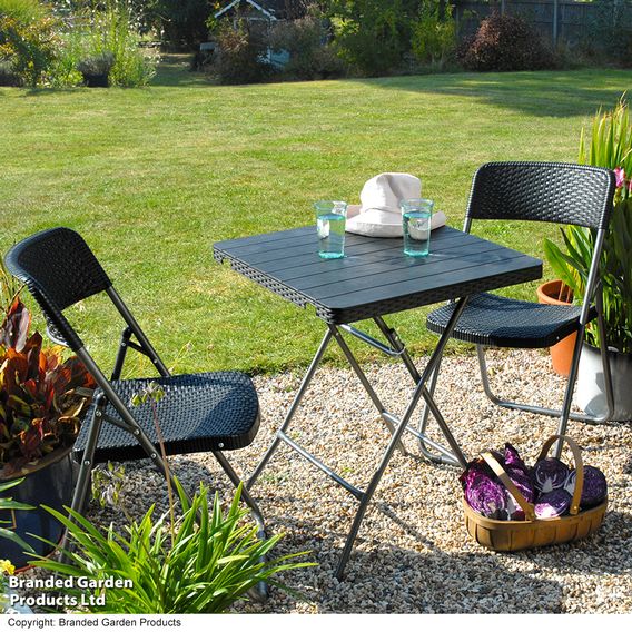 Garden Gear Rattan Effect Folding Bistro Set