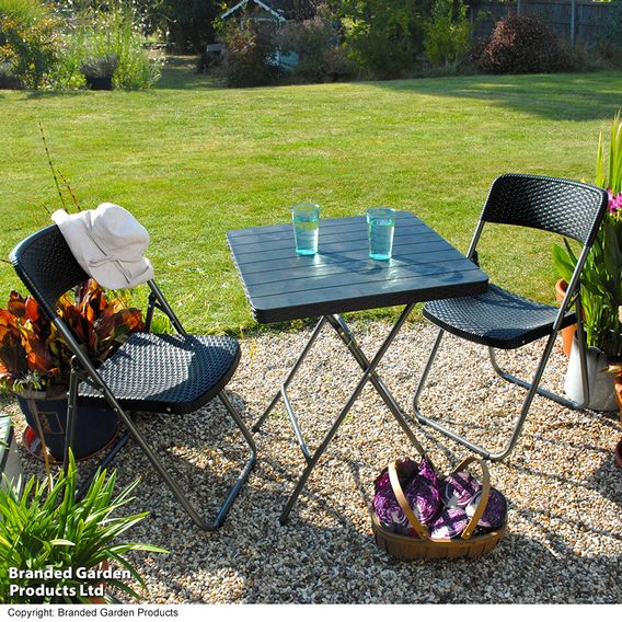 Garden Gear Rattan Effect Folding Bistro Set