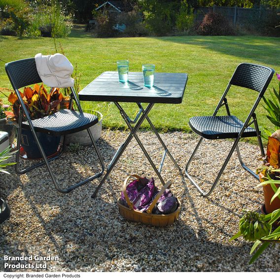 Garden Gear Rattan Effect Folding Bistro Set
