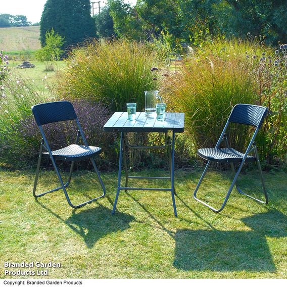 Garden Gear Rattan Effect Folding Bistro Set