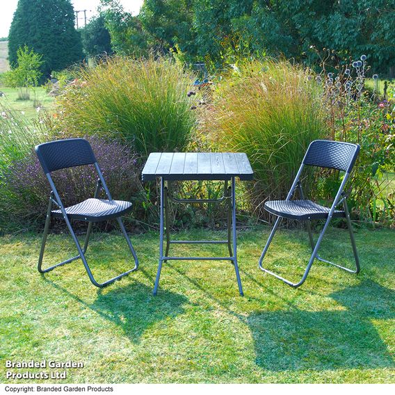 Garden Gear Rattan Effect Folding Bistro Set