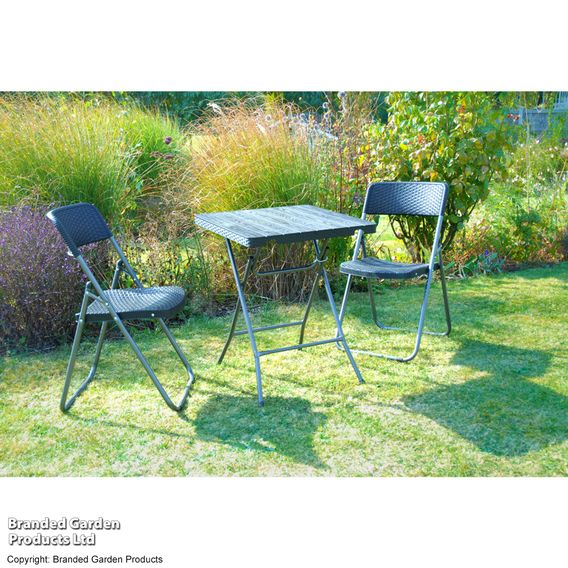 Garden Gear Rattan Effect Folding Bistro Set