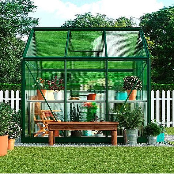 Garden Grow Traditional Greenhouse 6.2 X 6.2 X 6.6ft - Green