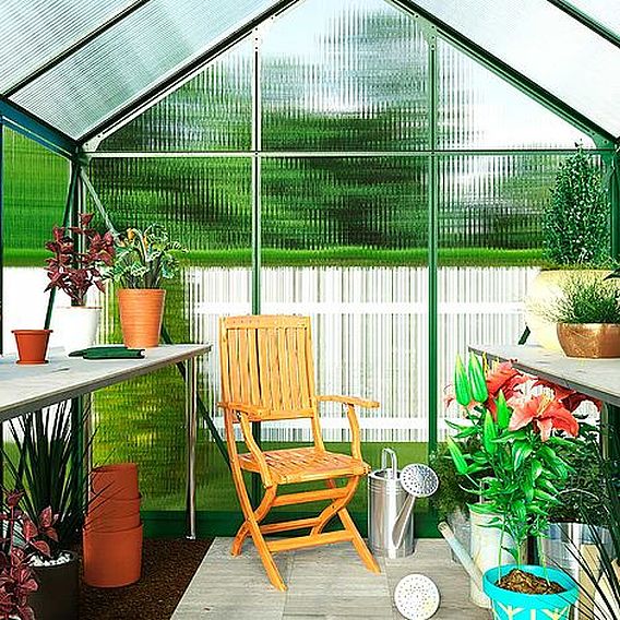 Garden Grow Traditional Greenhouse 6.2 X 6.2 X 6.6ft - Green