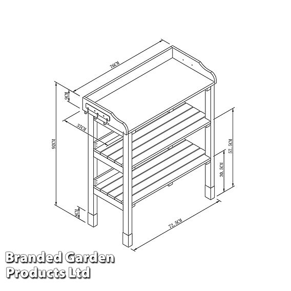 3-Tier Wooden Potting Table