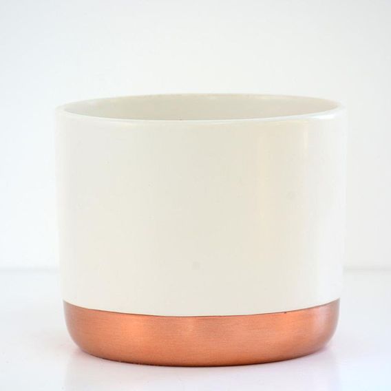 Two-tone ceramic pots - White/Rose Gold