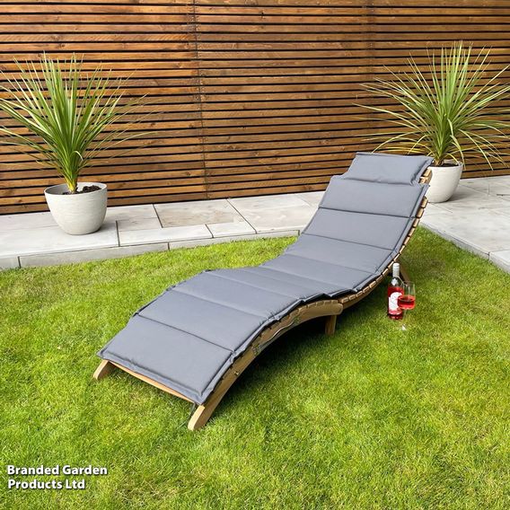 Garden Gear Acacia Sun Lounger with Cushion