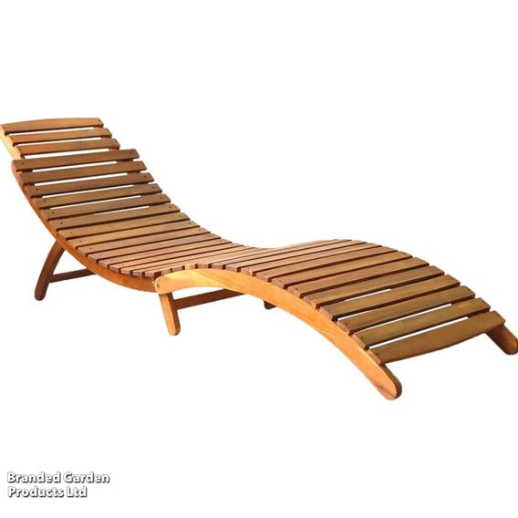 Garden Gear Acacia Sun Lounger with Cushion