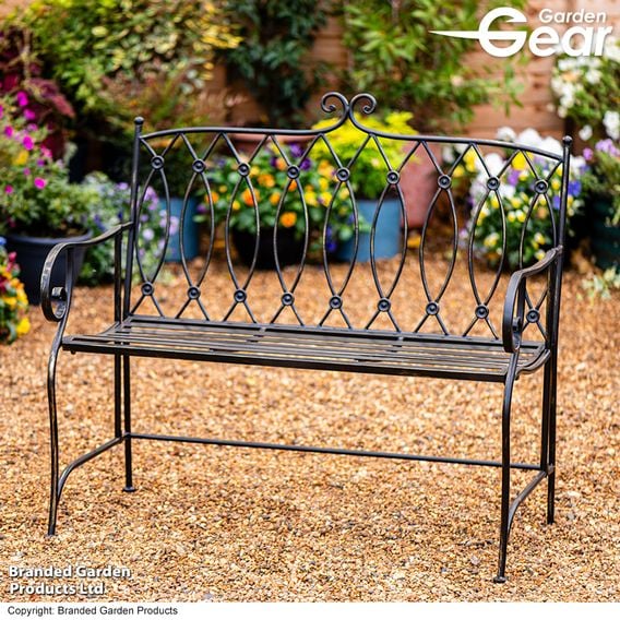 Garden Gear - Wrought Iron Ebony Bench