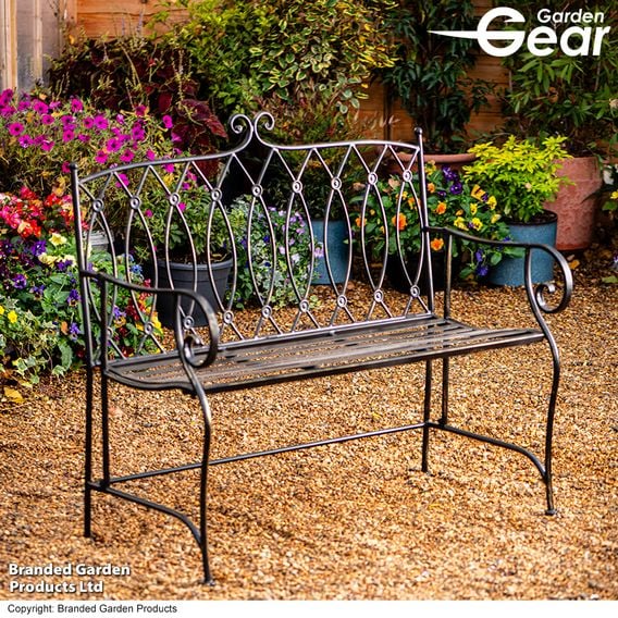 Garden Gear - Wrought Iron Ebony Bench
