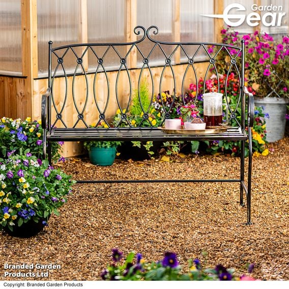 Garden Gear - Wrought Iron Ebony Bench