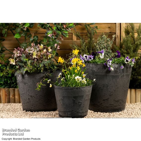 Garden Gear - Caesar Charcoal Marble Effect Planters