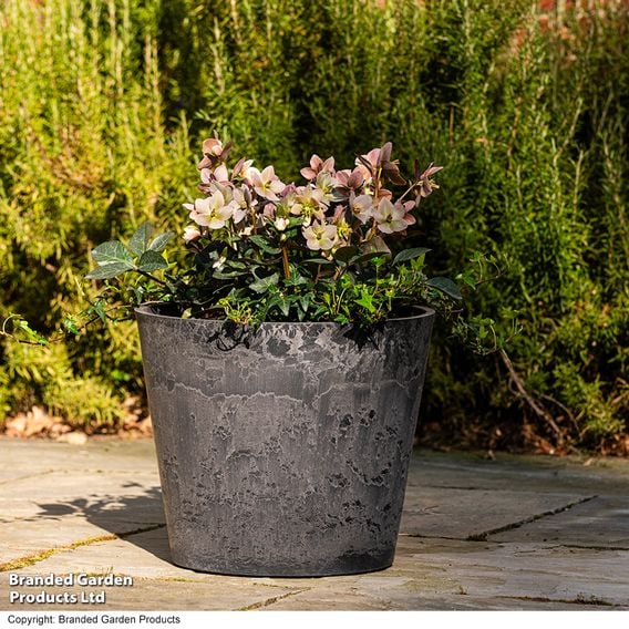 Garden Gear - Caesar Charcoal Marble Effect Planters