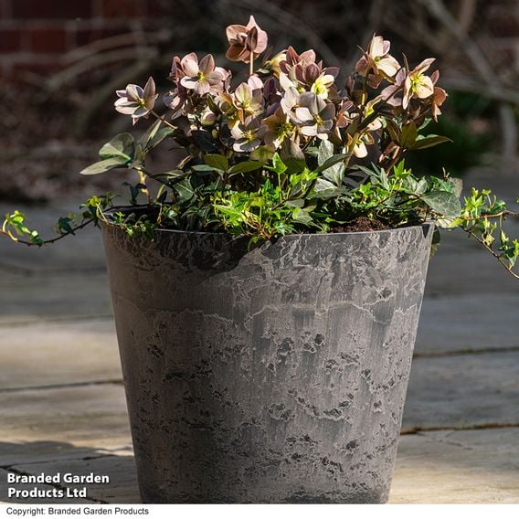 Garden Gear - Caesar Charcoal Marble Effect Planters