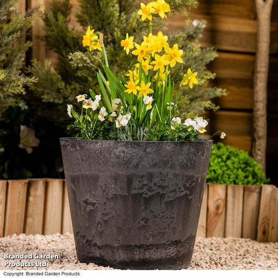 Garden Gear - Caesar Charcoal Marble Effect Planters