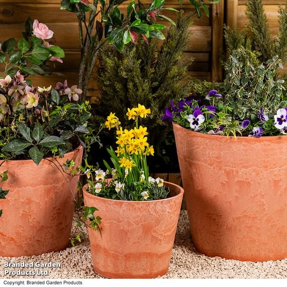 Garden Gear - Caesar Marble Effect Terracotta Planters