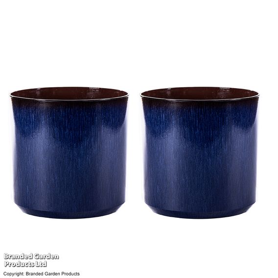 Garden Gear - Ocean Blue Glazed Cylinder Planter
