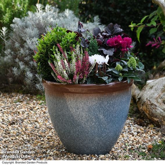 Garden Gear - Blue Breeze Bell Glazed Planter