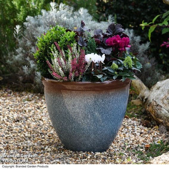 Garden Gear - Blue Breeze Bell Glazed Planter
