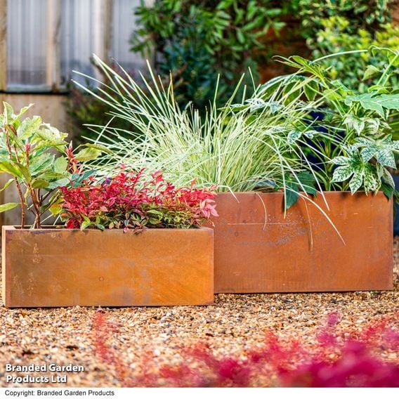Garden Gear - Rust Effect Trough Planters