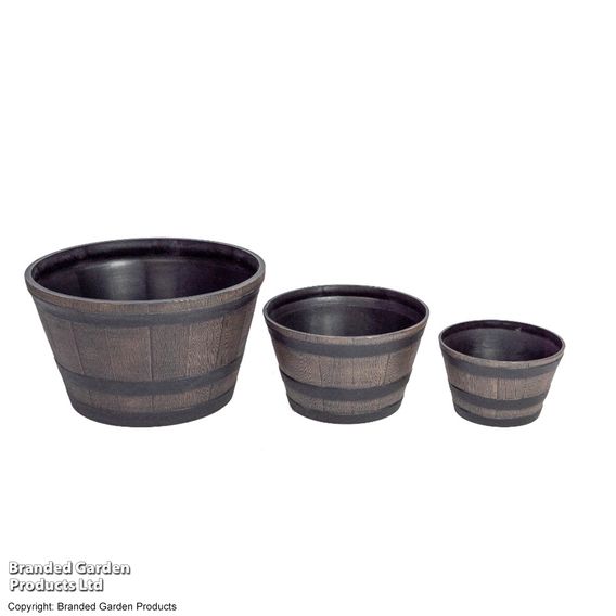 Garden Gear - Wooden Barrel Effect Planter Collection