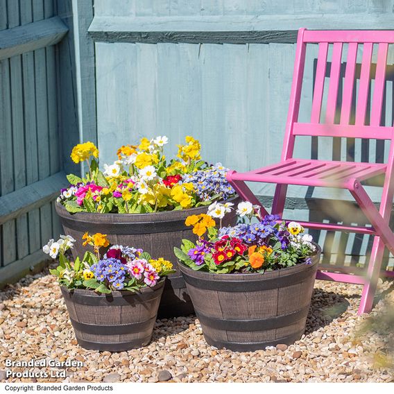 Garden Gear - Wooden Barrel Effect Planter Collection