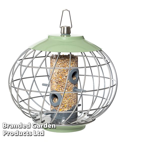 The Nuttery Squirrel-Proof Helix Seed Feeder Celadon Green