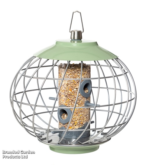 The Nuttery Squirrel-Proof Helix Seed Feeder Celadon Green