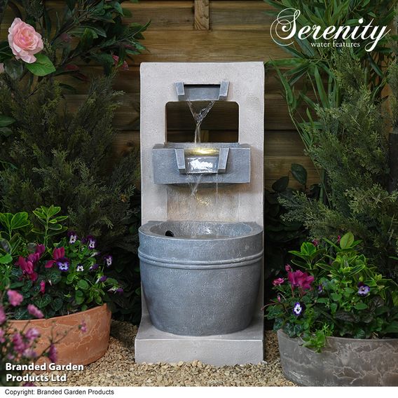 Serenity Cascading Bowl Water Feature with LED