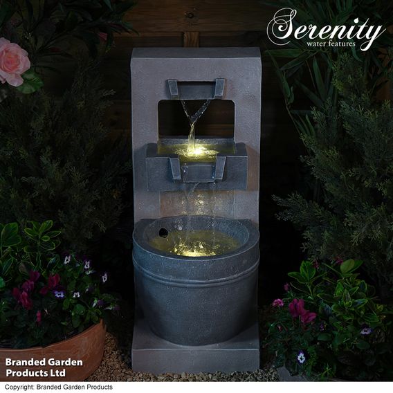 Serenity Cascading Bowl Water Feature with LED
