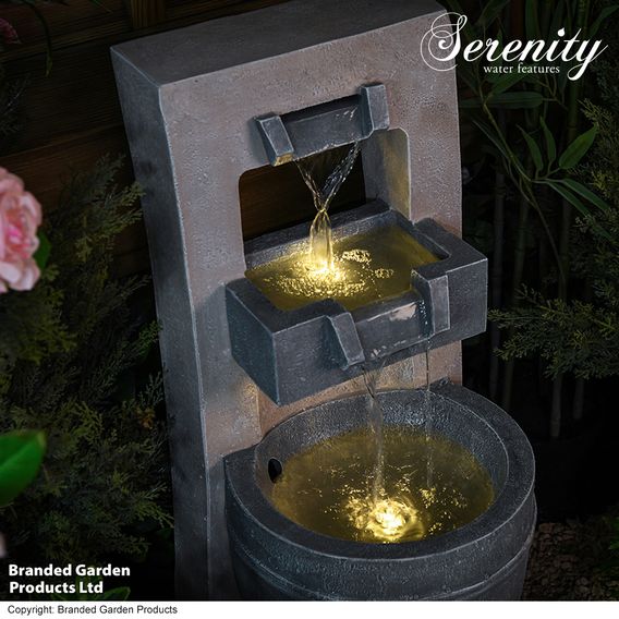 Serenity Cascading Bowl Water Feature with LED