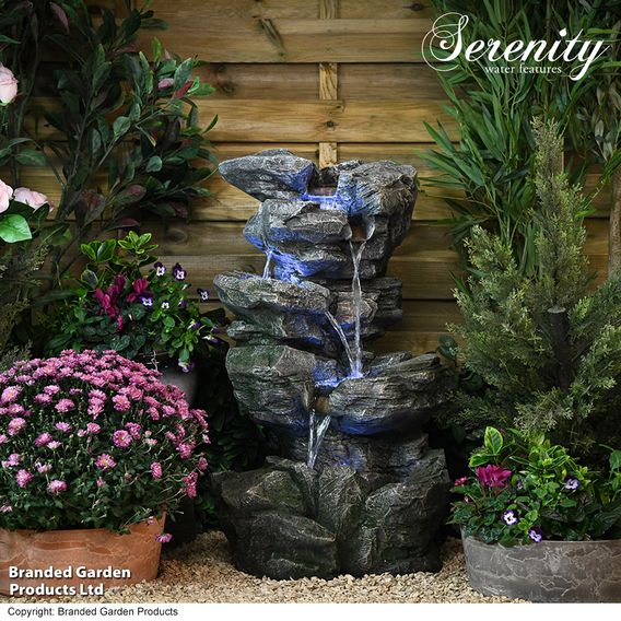 Serenity Cascading Rock Water Fall Water Feature