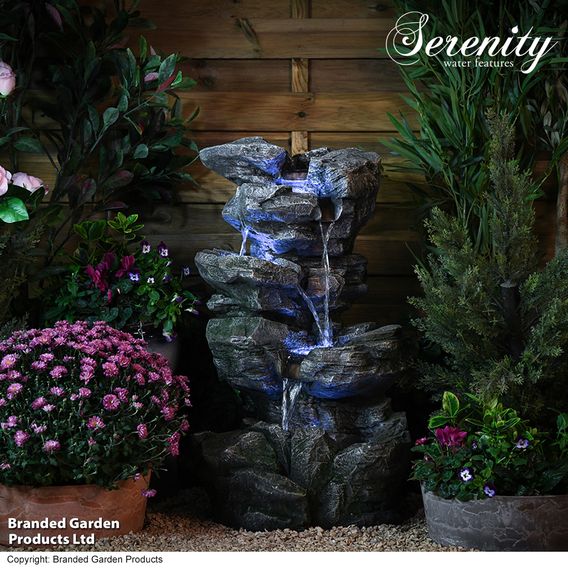 Serenity Cascading Rock Water Fall Water Feature